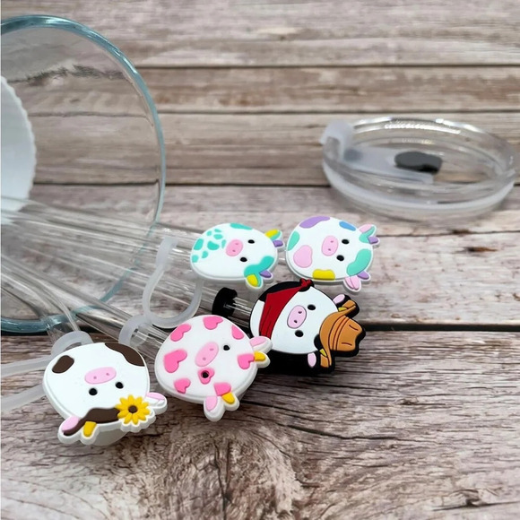 🆕  Reusable Cute Animal Straw Tips Covers - Picture 3 of 6
